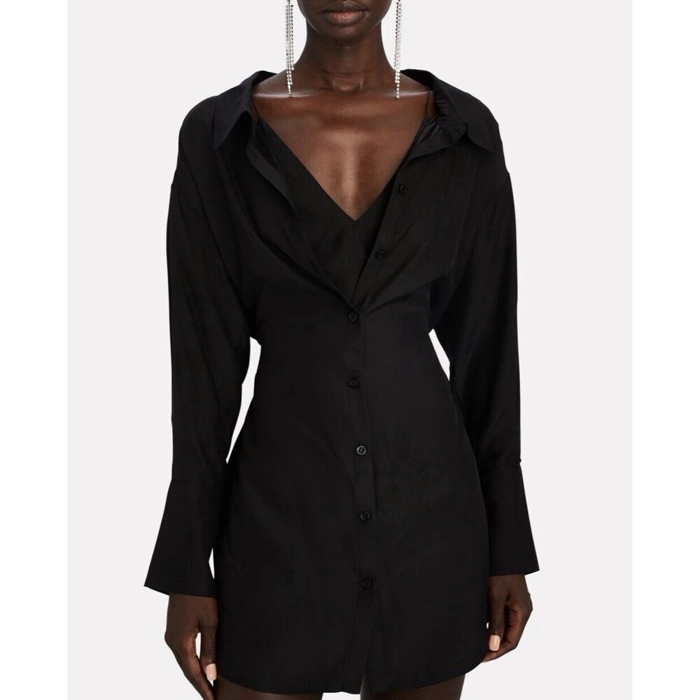 GAUGE81 Otsuki Dress Black Silk Mini XS NWT $590